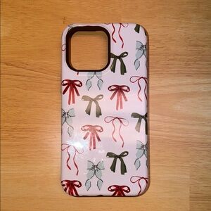 Decorative Pink Phone Case with Bow Design